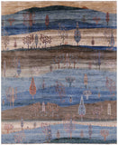 Tribal Persian Gabbeh Hand Knotted Wool Rug - 8' 2" X 9' 9" - Golden Nile