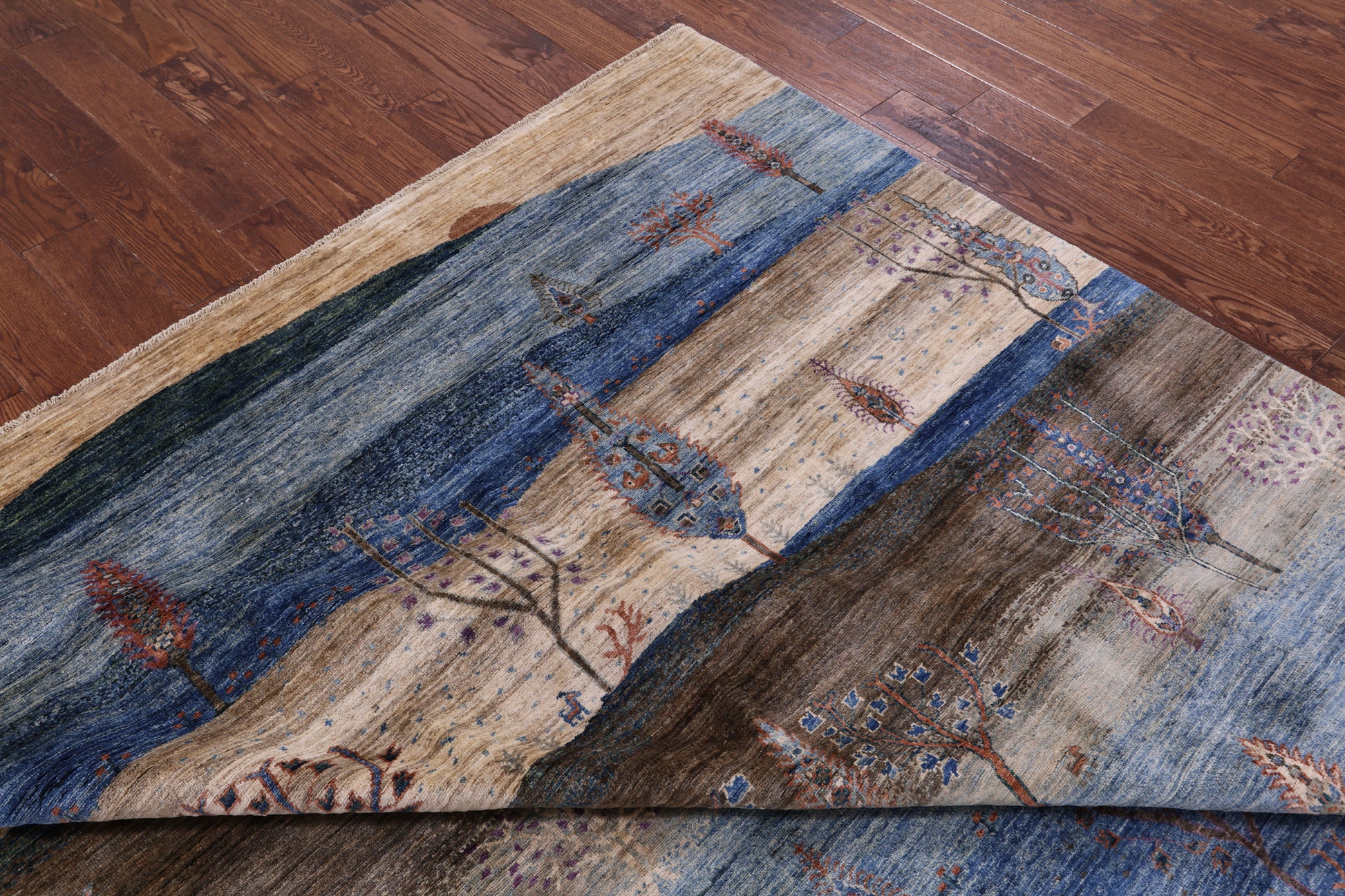 Tribal Persian Gabbeh Hand Knotted Wool Rug - 8' 2" X 9' 9" - Golden Nile
