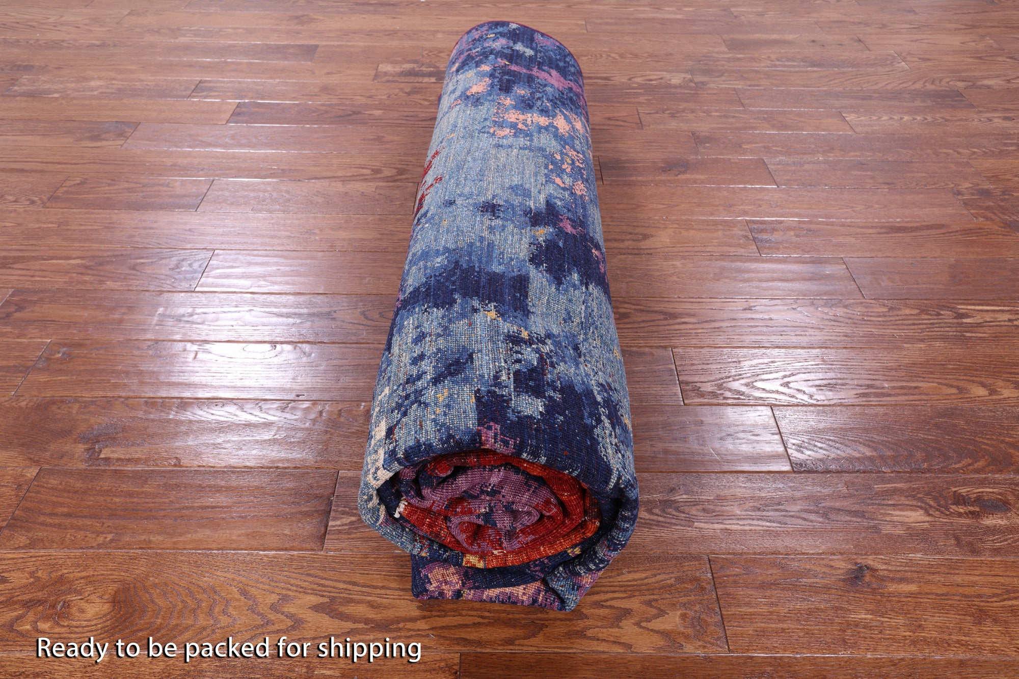 Abstract Modern Handmade Wool Rug - 8' 5" X 11' 9" - Golden Nile