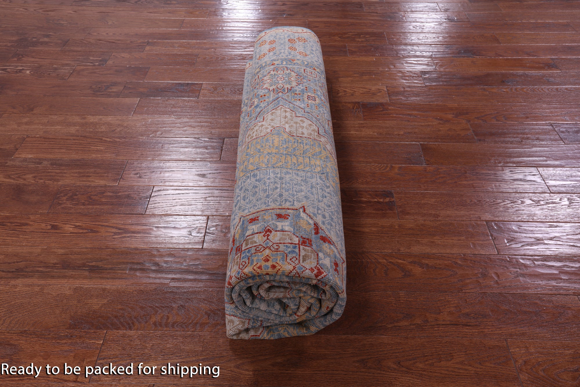 Geometric Persian Mamluk Hand Knotted Wool Rug - 8' 4" X 10' 0" - Golden Nile