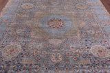 Geometric Persian Mamluk Hand Knotted Wool Rug - 8' 4" X 10' 0" - Golden Nile