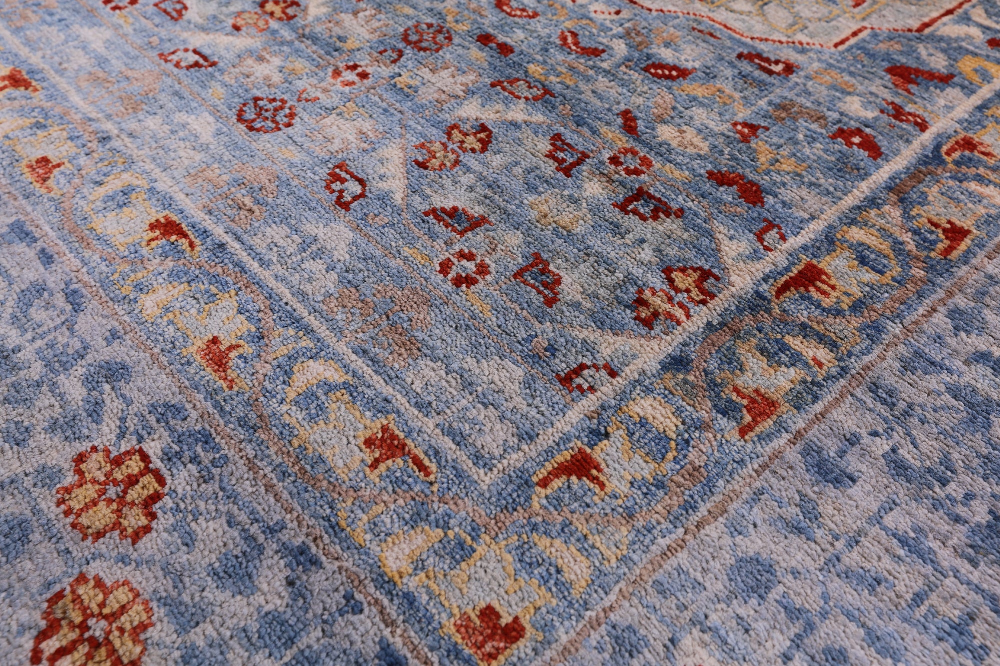 Geometric Persian Mamluk Hand Knotted Wool Rug - 8' 4" X 10' 0" - Golden Nile
