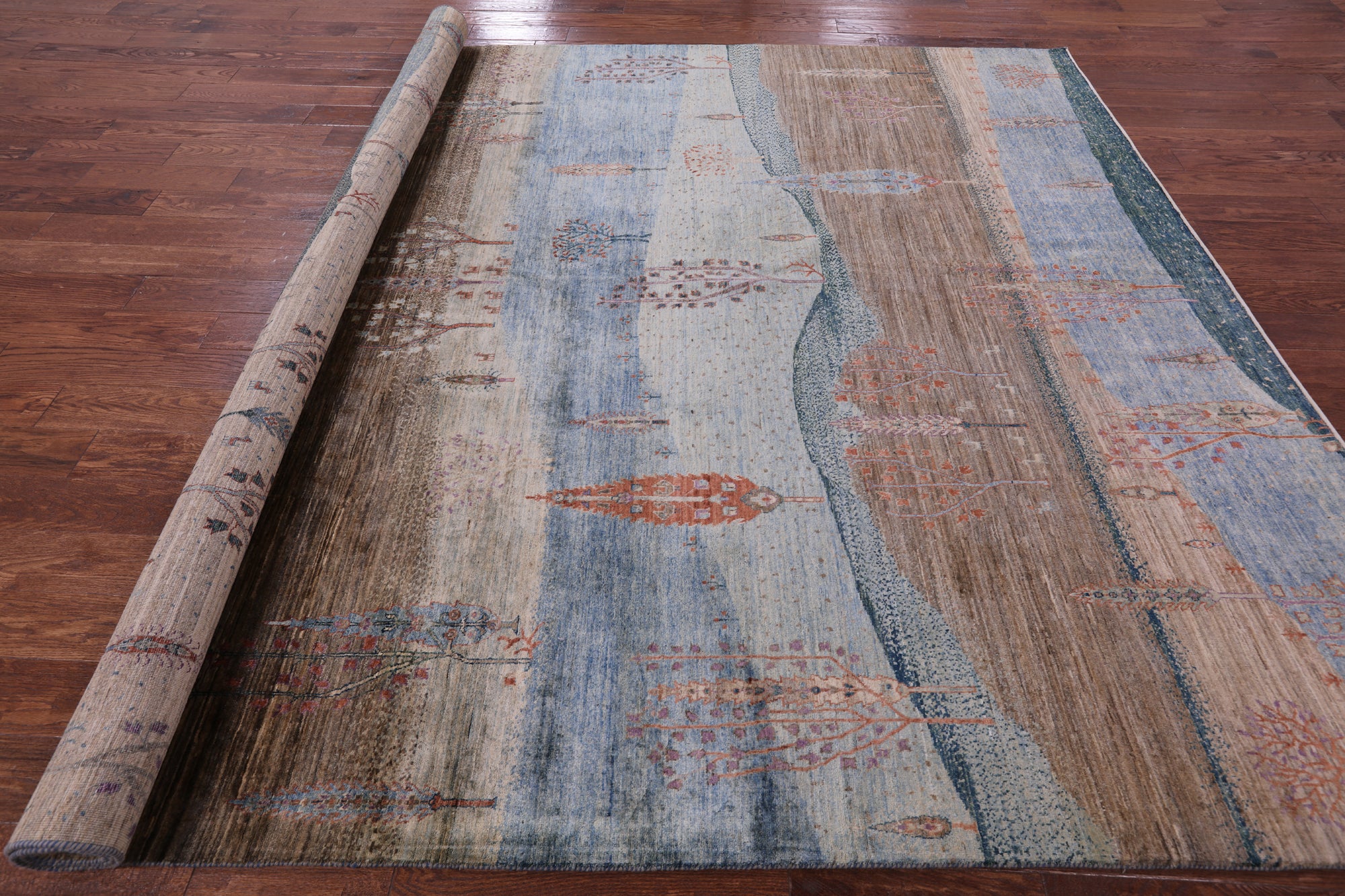 Tribal Persian Gabbeh Hand Knotted Wool Rug - 8' 9" X 11' 7" - Golden Nile