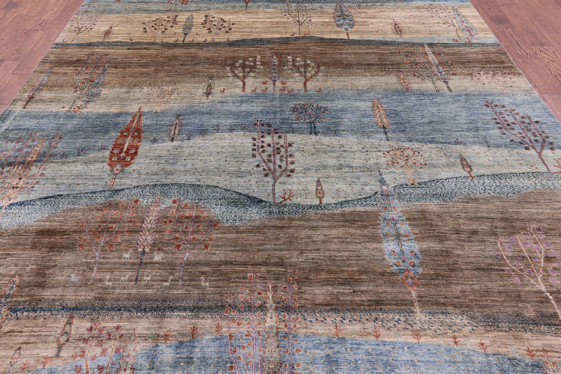Tribal Persian Gabbeh Hand Knotted Wool Rug - 8' 9" X 11' 7" - Golden Nile