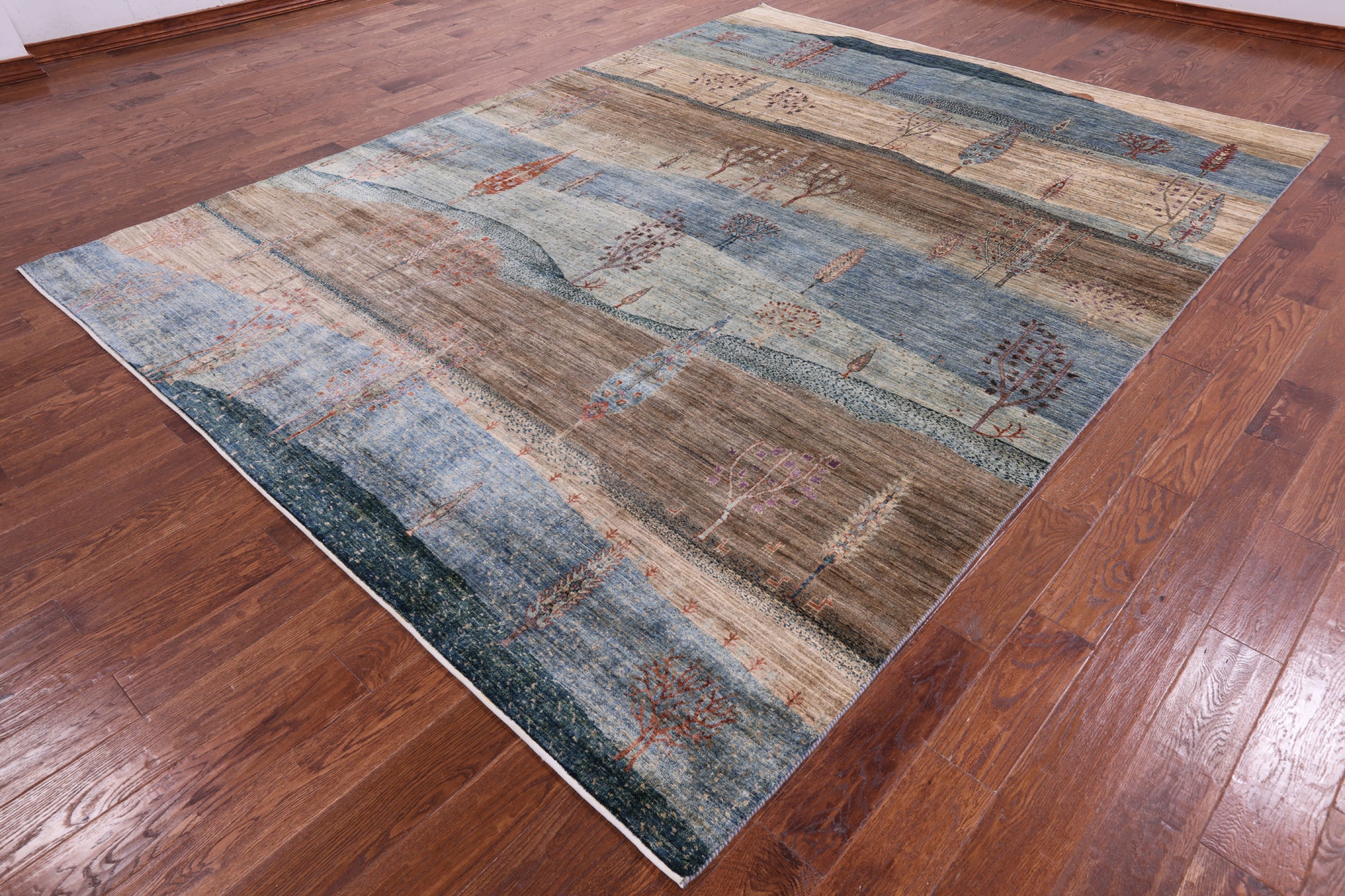 Tribal Persian Gabbeh Hand Knotted Wool Rug - 8' 9" X 11' 7" - Golden Nile