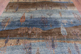 Tribal Persian Gabbeh Hand Knotted Wool Rug - 8' 3" X 9' 9" - Golden Nile
