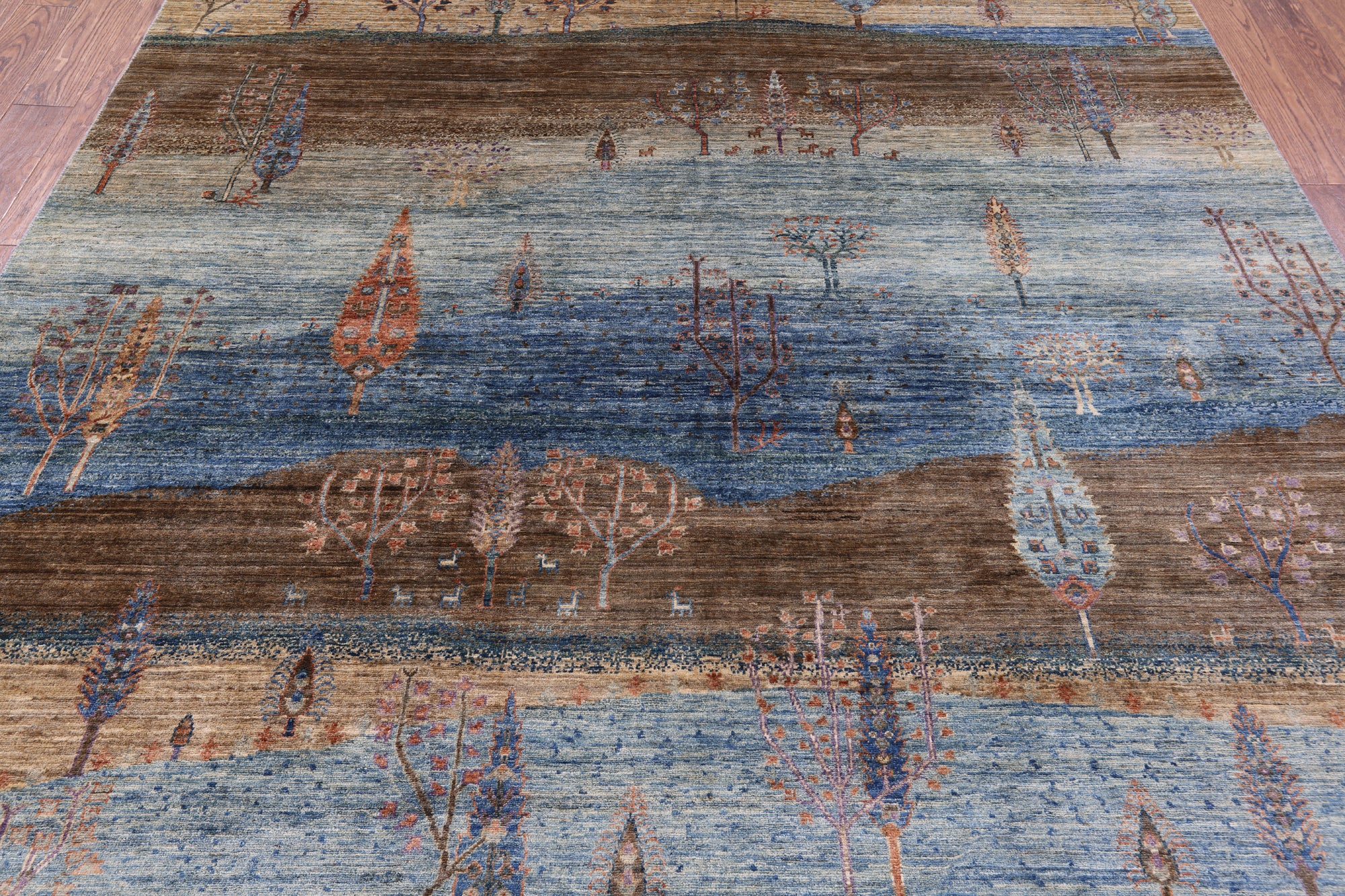 Tribal Persian Gabbeh Hand Knotted Wool Rug - 8' 3" X 9' 9" - Golden Nile