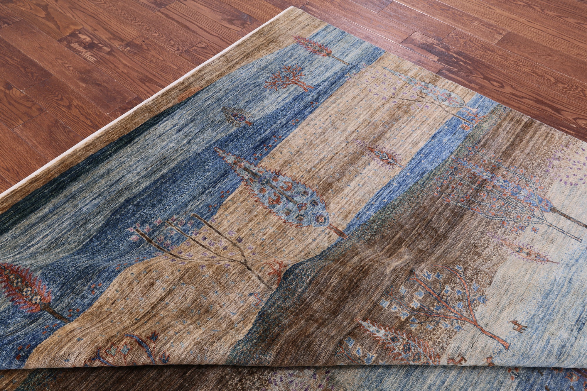 Tribal Persian Gabbeh Hand Knotted Wool Rug - 8' 3" X 9' 9" - Golden Nile