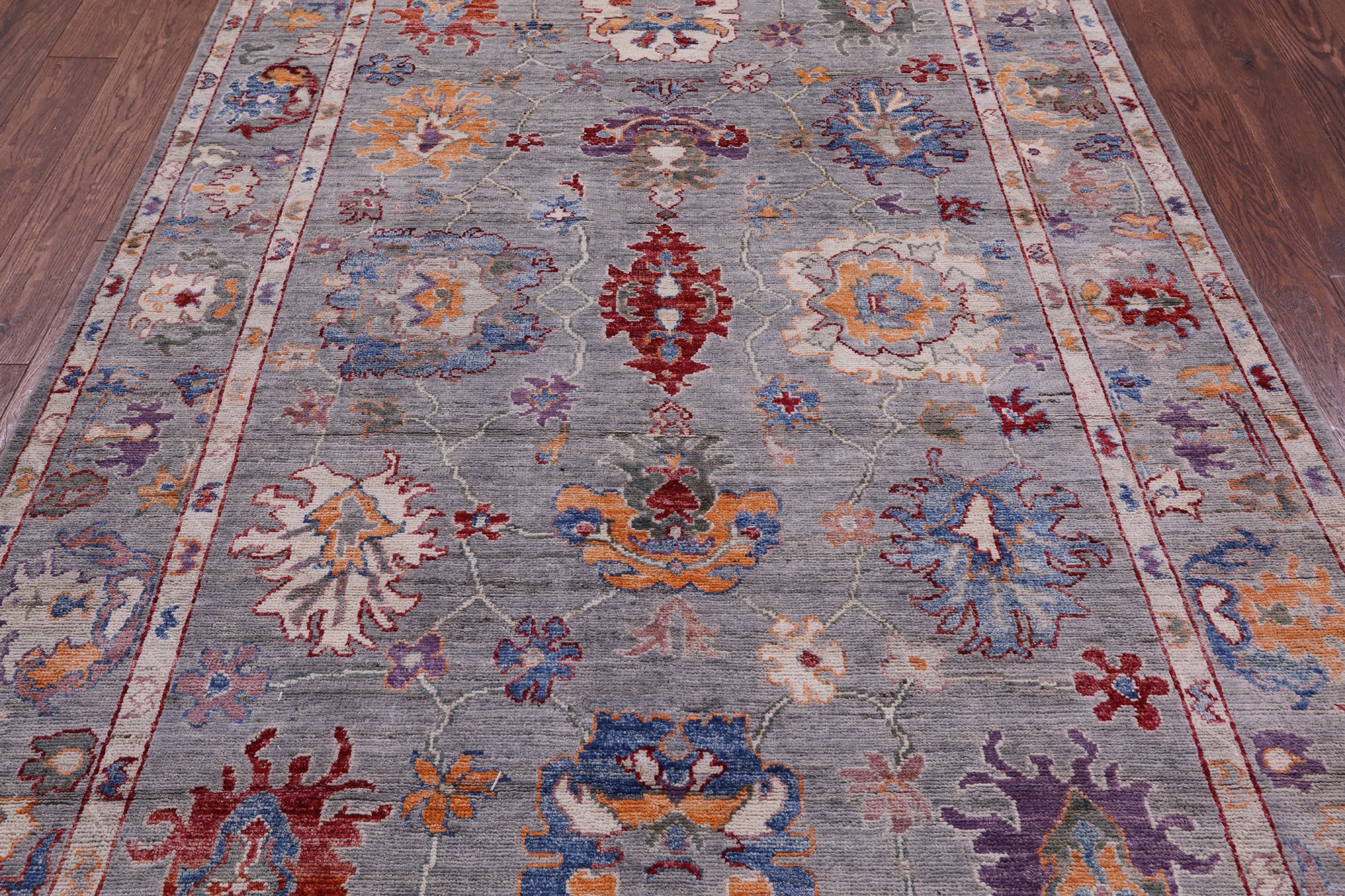 Grey Turkish Oushak Hand Knotted Wool Rug - 5' 9" X 8' 3" - Golden Nile