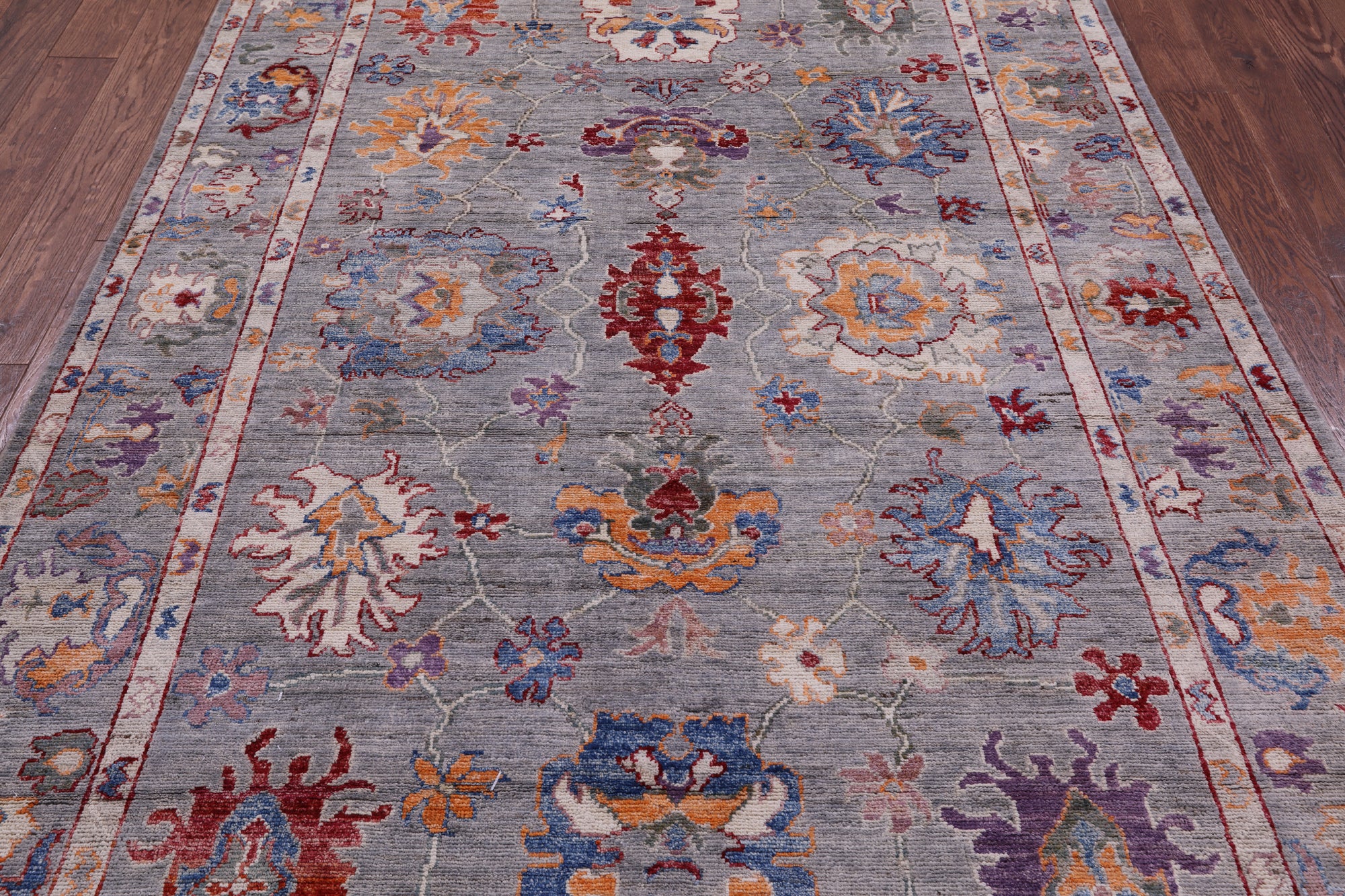 Grey Turkish Oushak Hand Knotted Wool Rug - 5' 9" X 8' 3" - Golden Nile
