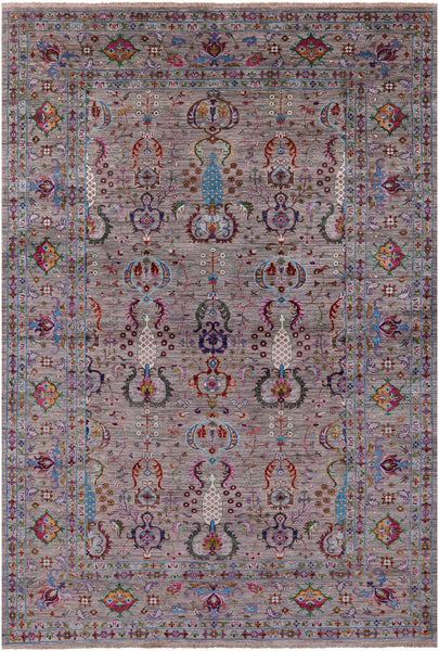 Peshawar Hand Knotted Wool Rug - 6' 8" X 10' 0" - Golden Nile