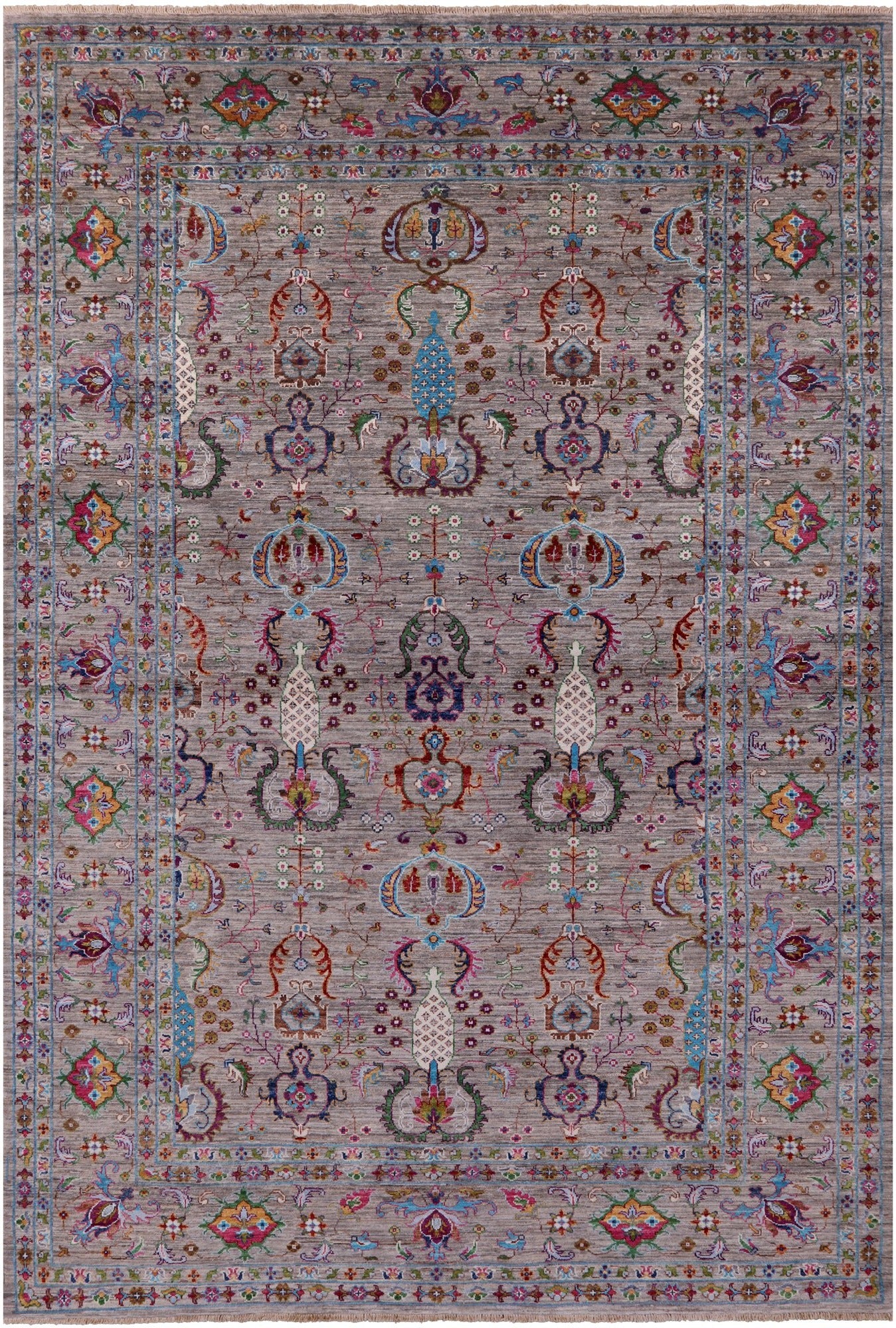 Peshawar Hand Knotted Wool Rug - 6' 8" X 10' 0" - Golden Nile