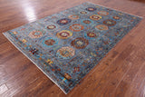 Turkmen Ersari Hand Knotted Wool Rug - 6' 8" X 10' 2" - Golden Nile