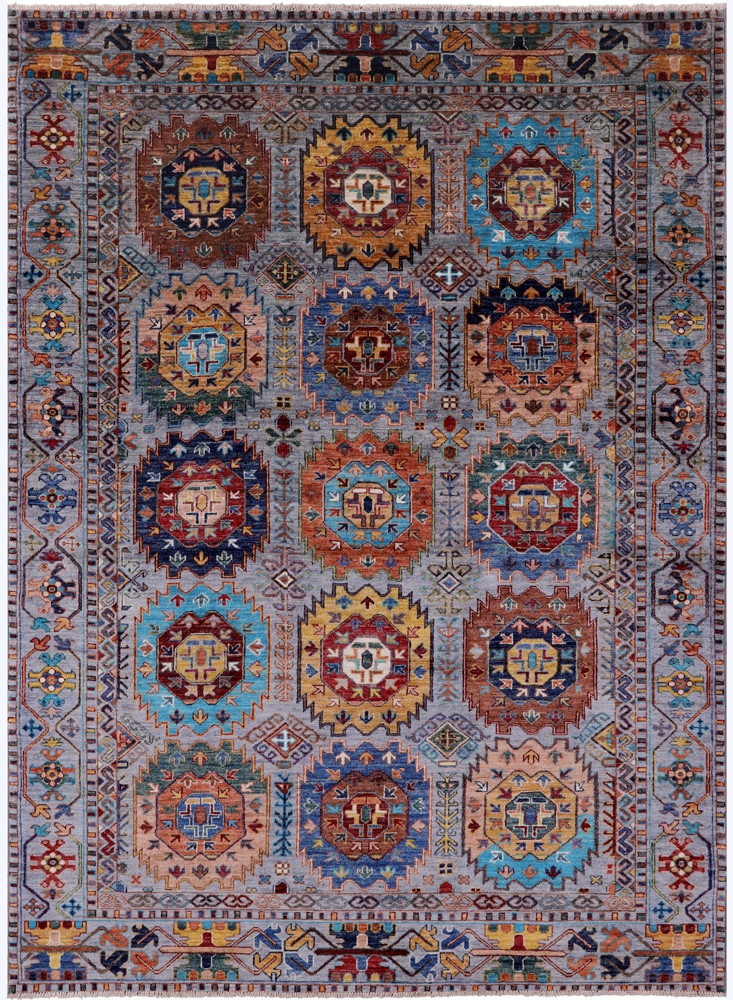 Turkmen Ersari Hand Knotted Wool Rug - 5' 10" X 8' 0" - Golden Nile