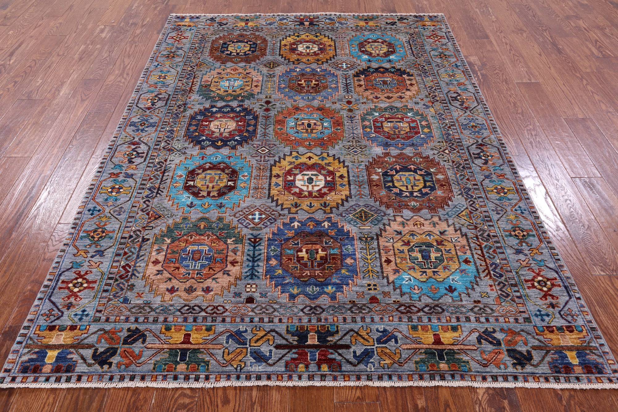 Turkmen Ersari Hand Knotted Wool Rug - 5' 10" X 8' 0" - Golden Nile