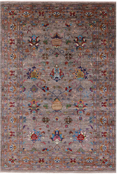 Peshawar Hand Knotted Wool Rug - 5' 7" X 8' 1" - Golden Nile