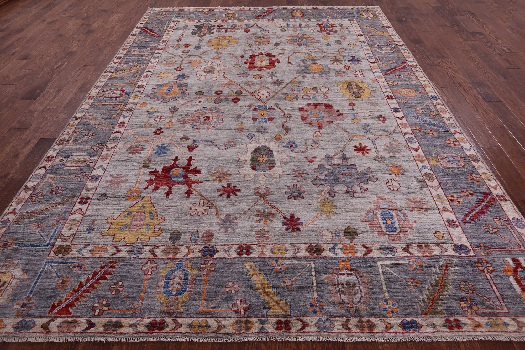 Turkish Oushak Hand Knotted Wool Rug - 8' 9" X 11' 9" - Golden Nile