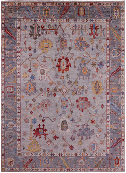 Turkish Oushak Hand Knotted Wool Rug - 8' 9" X 11' 9" - Golden Nile