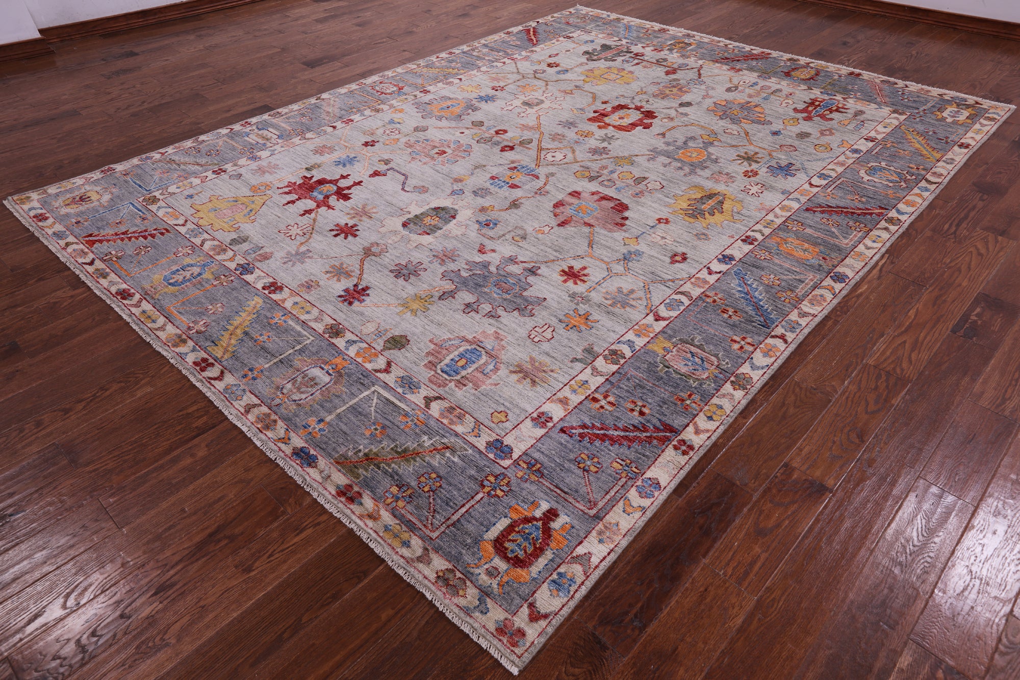 Turkish Oushak Hand Knotted Wool Rug - 8' 9" X 11' 9" - Golden Nile