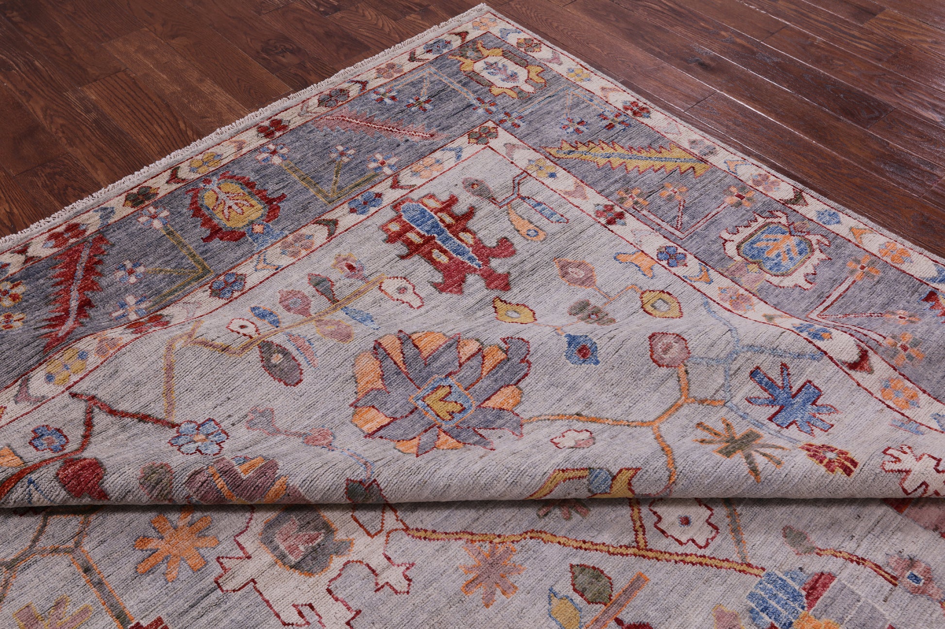 Turkish Oushak Hand Knotted Wool Rug - 8' 9" X 11' 9" - Golden Nile