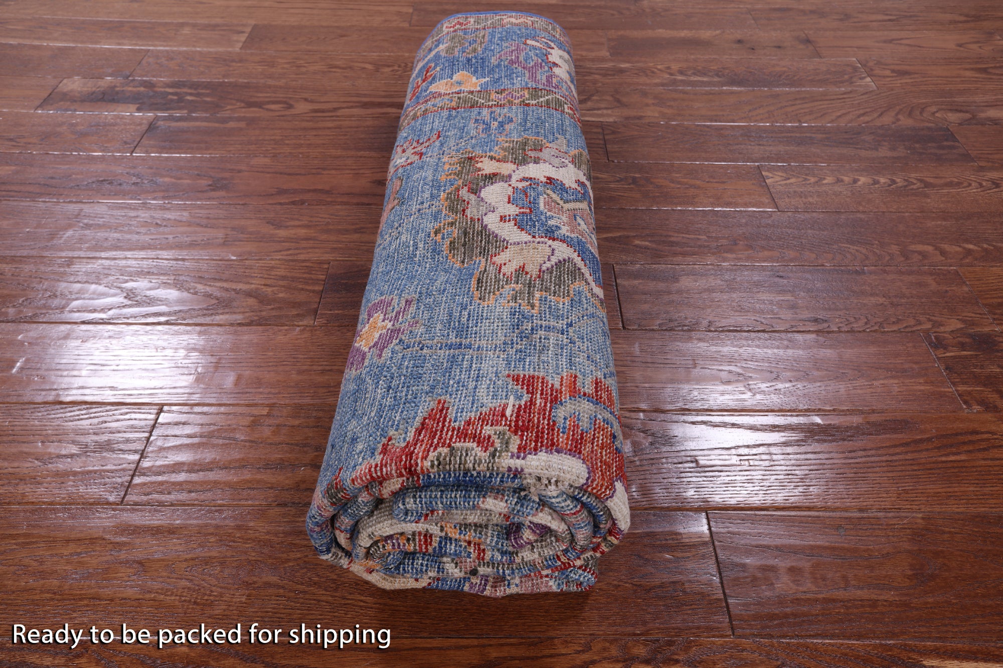 Blue Turkish Oushak Hand Knotted Wool Rug - 5' 10" X 8' 5" - Golden Nile