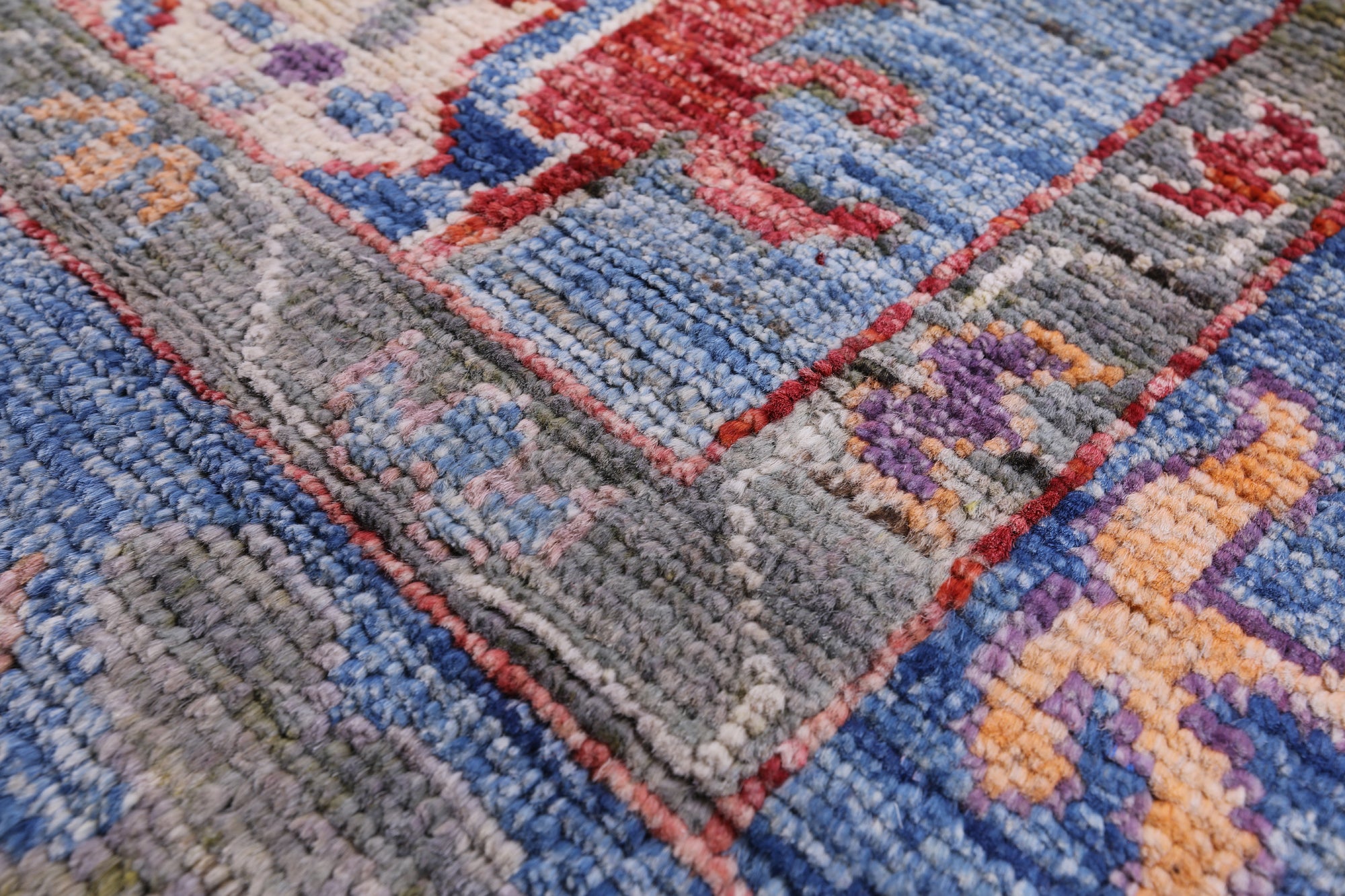 Blue Turkish Oushak Hand Knotted Wool Rug - 5' 10" X 8' 5" - Golden Nile