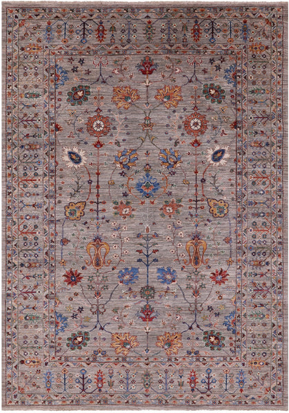 Peshawar Hand Knotted Wool Rug - 6' 9" X 9' 7" - Golden Nile