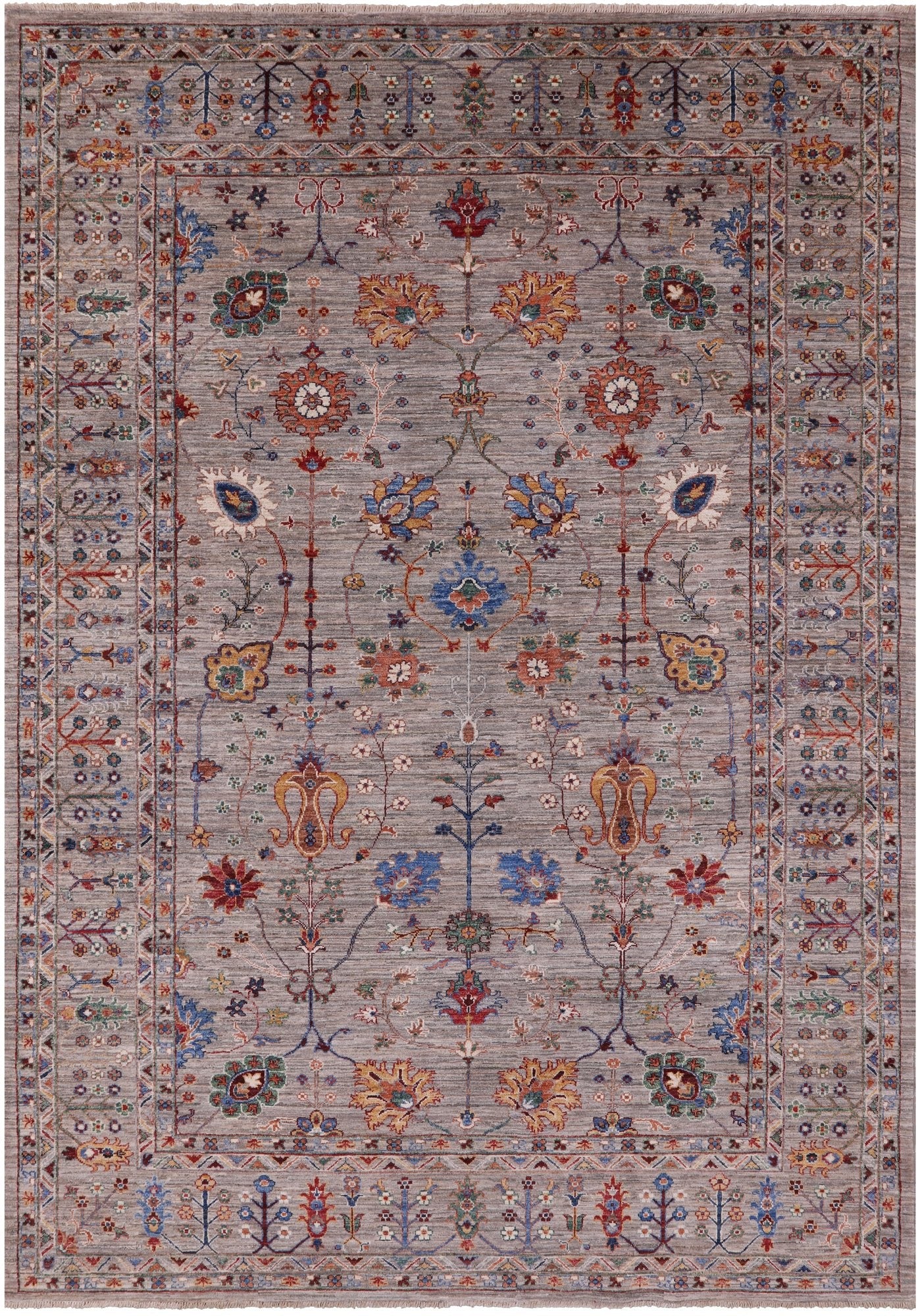 Peshawar Hand Knotted Wool Rug - 6' 9" X 9' 7" - Golden Nile
