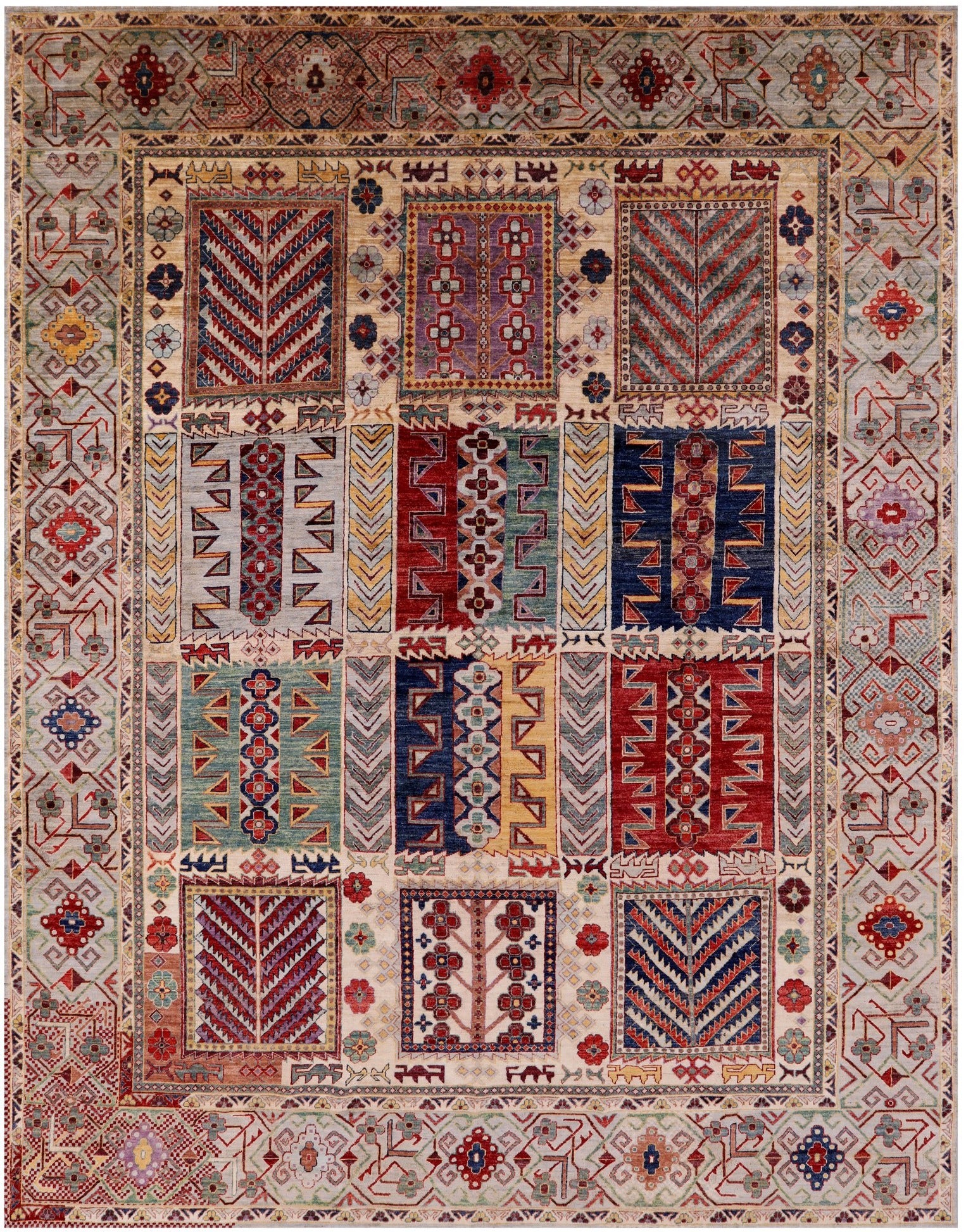 Persian Fine Serapi Handmade Wool Rug - 8' 10" X 11' 5" - Golden Nile