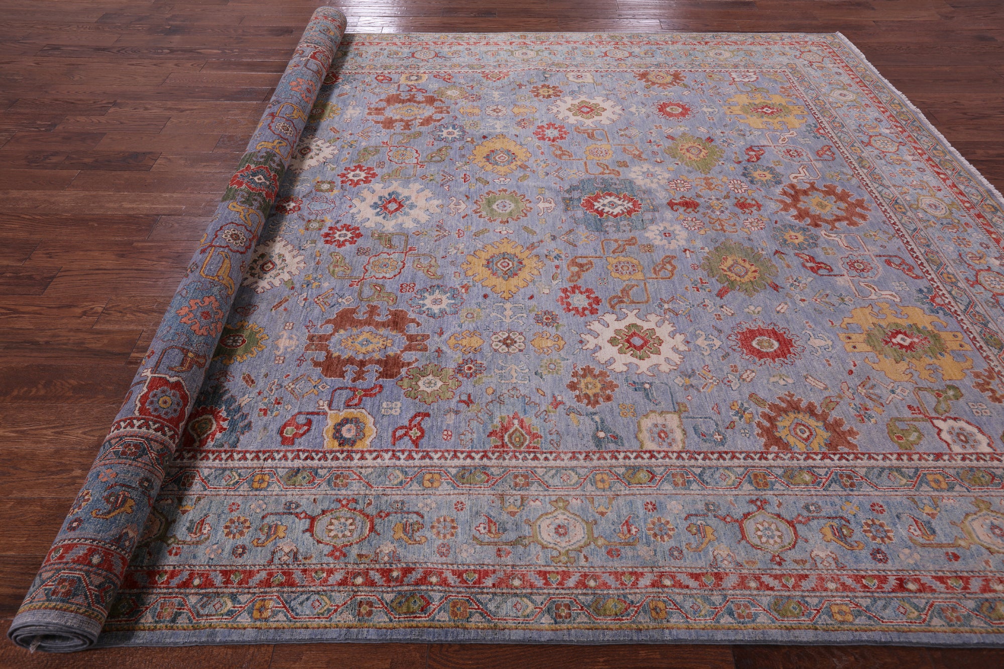 Persian Fine Serapi Hand Knotted Wool Rug - 9' 1" X 11' 9" - Golden Nile