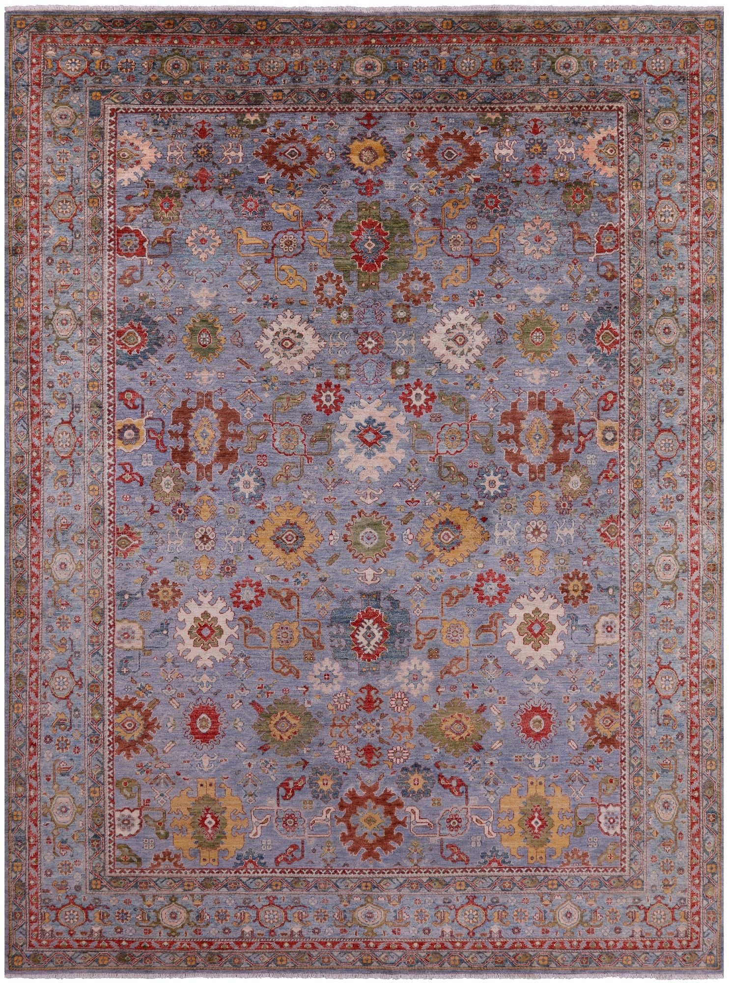Persian Fine Serapi Hand Knotted Wool Rug - 9' 1" X 11' 9" - Golden Nile