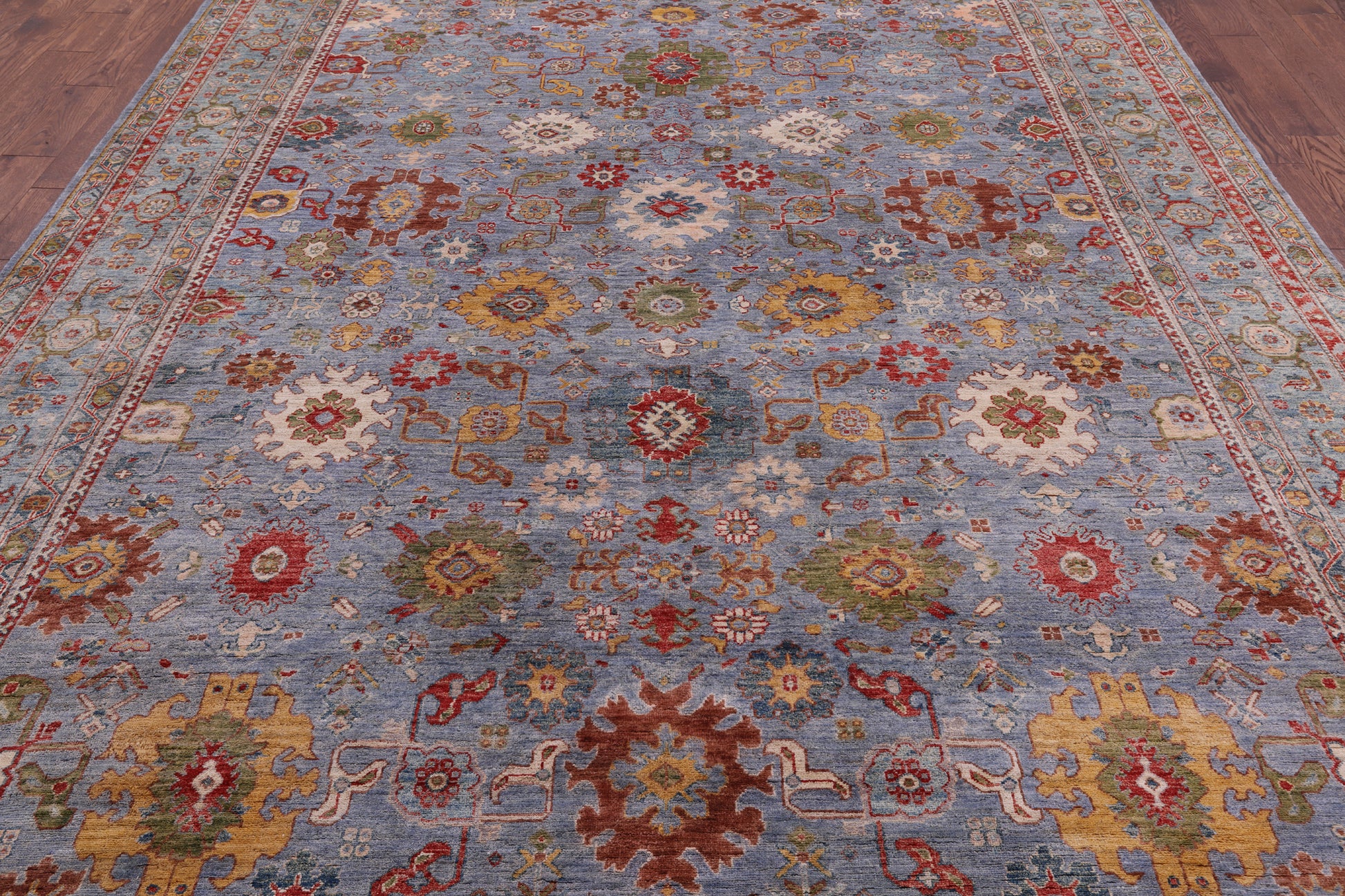 Persian Fine Serapi Hand Knotted Wool Rug - 9' 1" X 11' 9" - Golden Nile