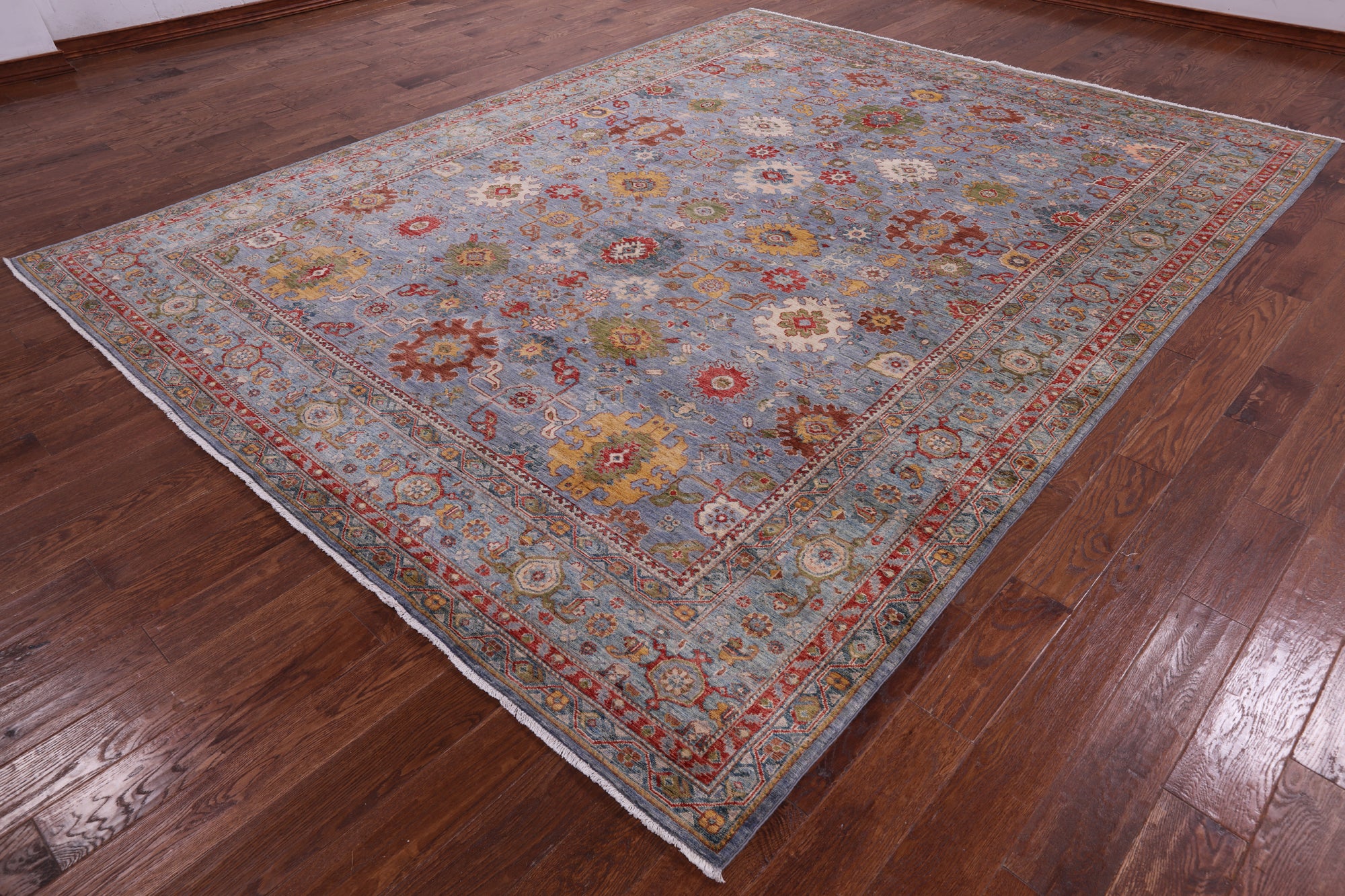Persian Fine Serapi Hand Knotted Wool Rug - 9' 1" X 11' 9" - Golden Nile