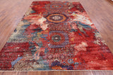 Abstract Modern Mamluk Hand Knotted Wool Rug - 8' 10" X 11' 10" - Golden Nile