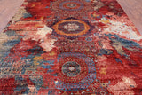 Abstract Modern Mamluk Hand Knotted Wool Rug - 8' 10" X 11' 10" - Golden Nile