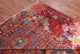 Abstract Modern Mamluk Hand Knotted Wool Rug - 8' 10" X 11' 10" - Golden Nile