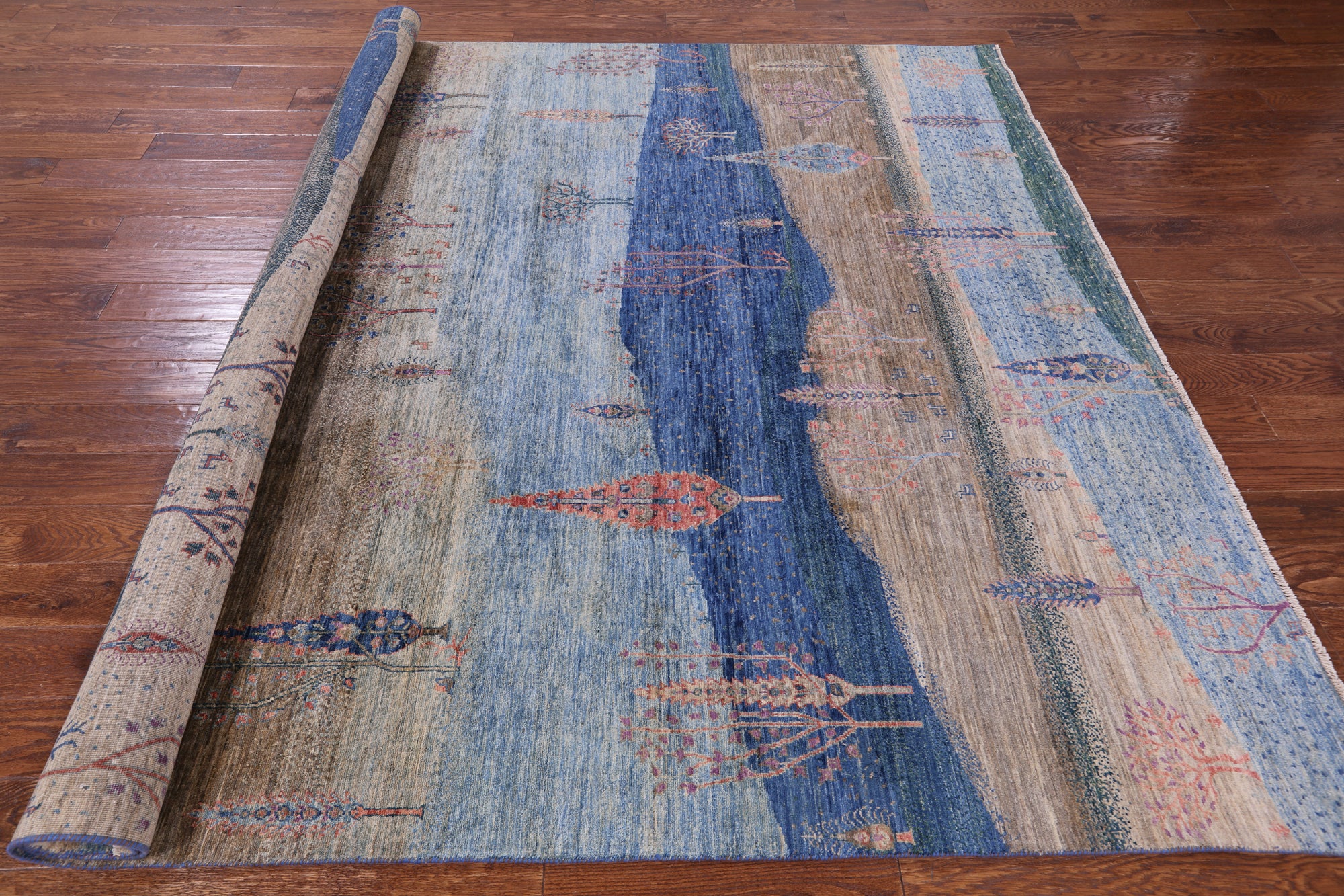 Tribal Persian Gabbeh Handmade Wool Rug - 8' 1" X 10' 0" - Golden Nile