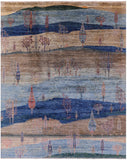 Tribal Persian Gabbeh Handmade Wool Rug - 8' 1" X 10' 0" - Golden Nile