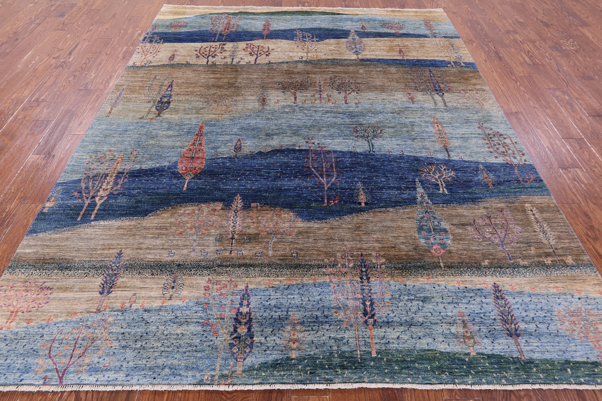 Tribal Persian Gabbeh Handmade Wool Rug - 8' 1" X 10' 0" - Golden Nile