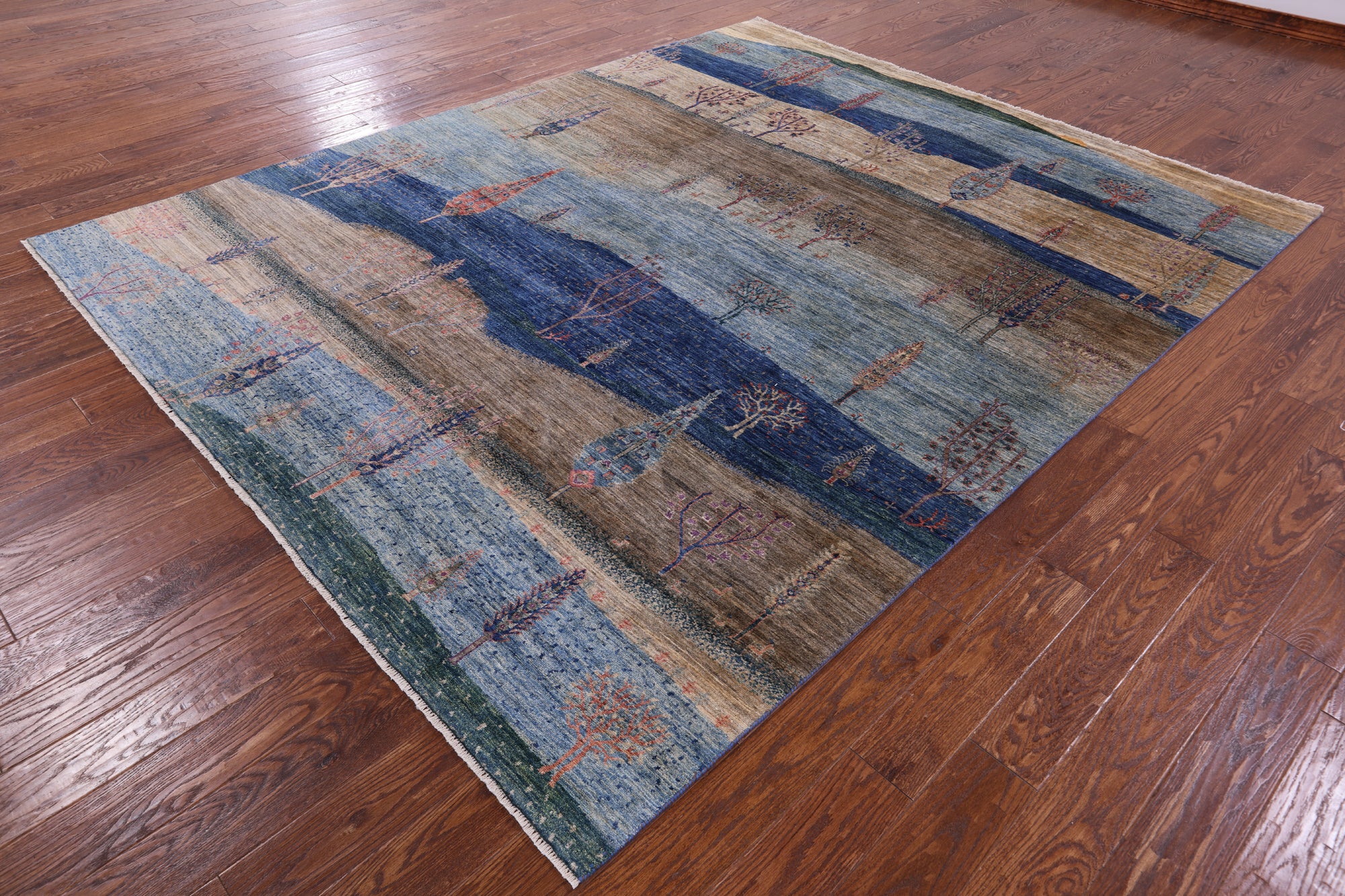 Tribal Persian Gabbeh Handmade Wool Rug - 8' 1" X 10' 0" - Golden Nile