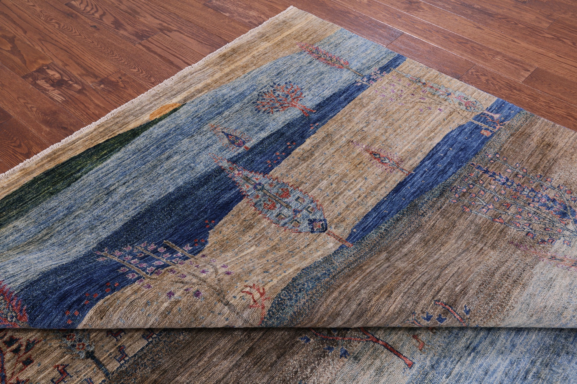 Tribal Persian Gabbeh Handmade Wool Rug - 8' 1" X 10' 0" - Golden Nile