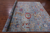 Blue Turkish Oushak Handmade Wool Rug - 9' 0" X 12' 2" - Golden Nile