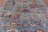 Blue Turkish Oushak Handmade Wool Rug - 9' 0" X 12' 2" - Golden Nile