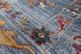 Blue Turkish Oushak Handmade Wool Rug - 9' 0" X 12' 2" - Golden Nile