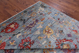 Blue Turkish Oushak Handmade Wool Rug - 9' 0" X 12' 2" - Golden Nile