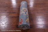 Blue Turkish Oushak Hand Knotted Wool Rug - 8' 9" X 11' 9" - Golden Nile