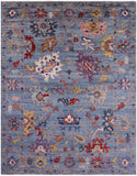 Blue Turkish Oushak Hand Knotted Wool Rug - 8' 9" X 11' 9" - Golden Nile