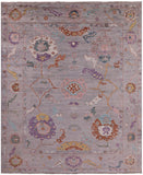 Grey Turkish Oushak Hand Knotted Wool Rug - 7' 11" X 9' 9" - Golden Nile