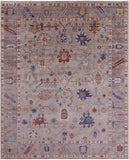 Grey Turkish Oushak Hand Knotted Wool Rug - 8' 2" X 9' 9" - Golden Nile