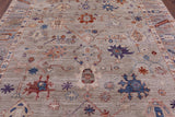 Grey Turkish Oushak Hand Knotted Wool Rug - 8' 2" X 9' 9" - Golden Nile